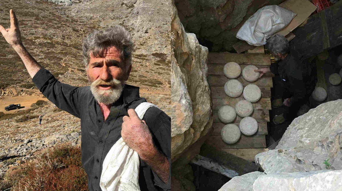 Пастух Яннис Кладос, Псилоритис. В глубину горная пещера - "дыра" может достигать 10 метров