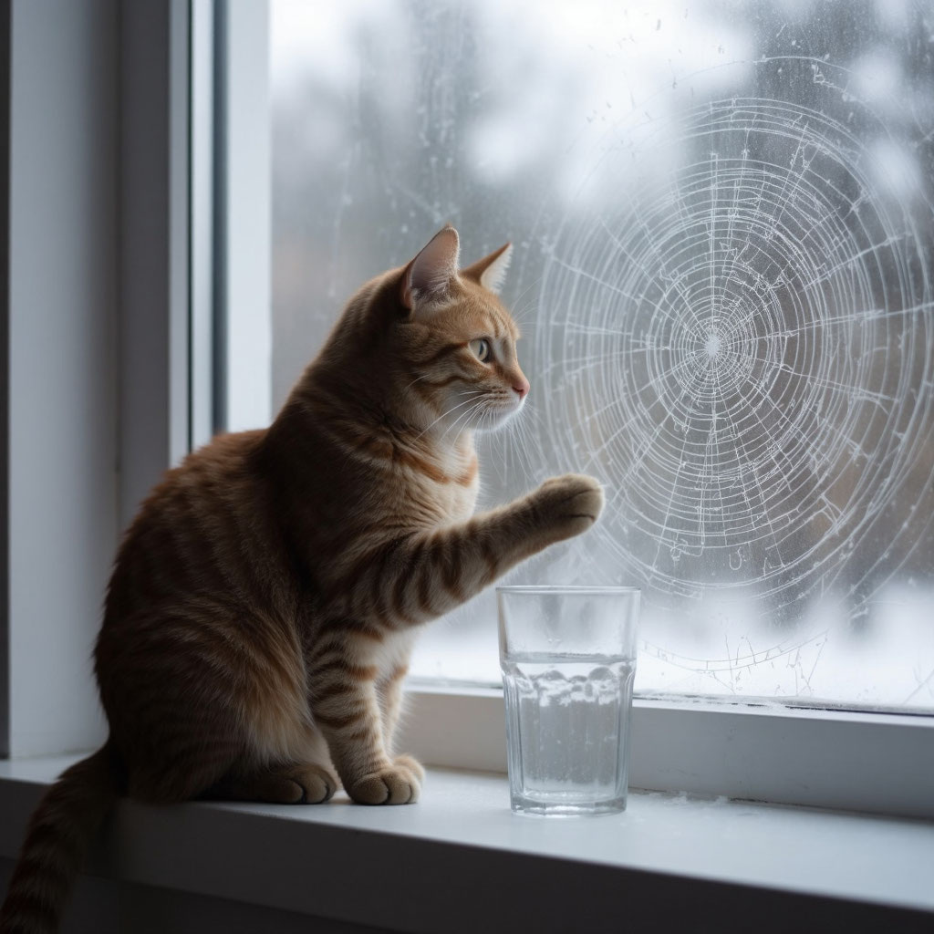 Ваш кот — живый барометр. Его послания на стекле могут рассказать о будущем больше, чем синоптики.