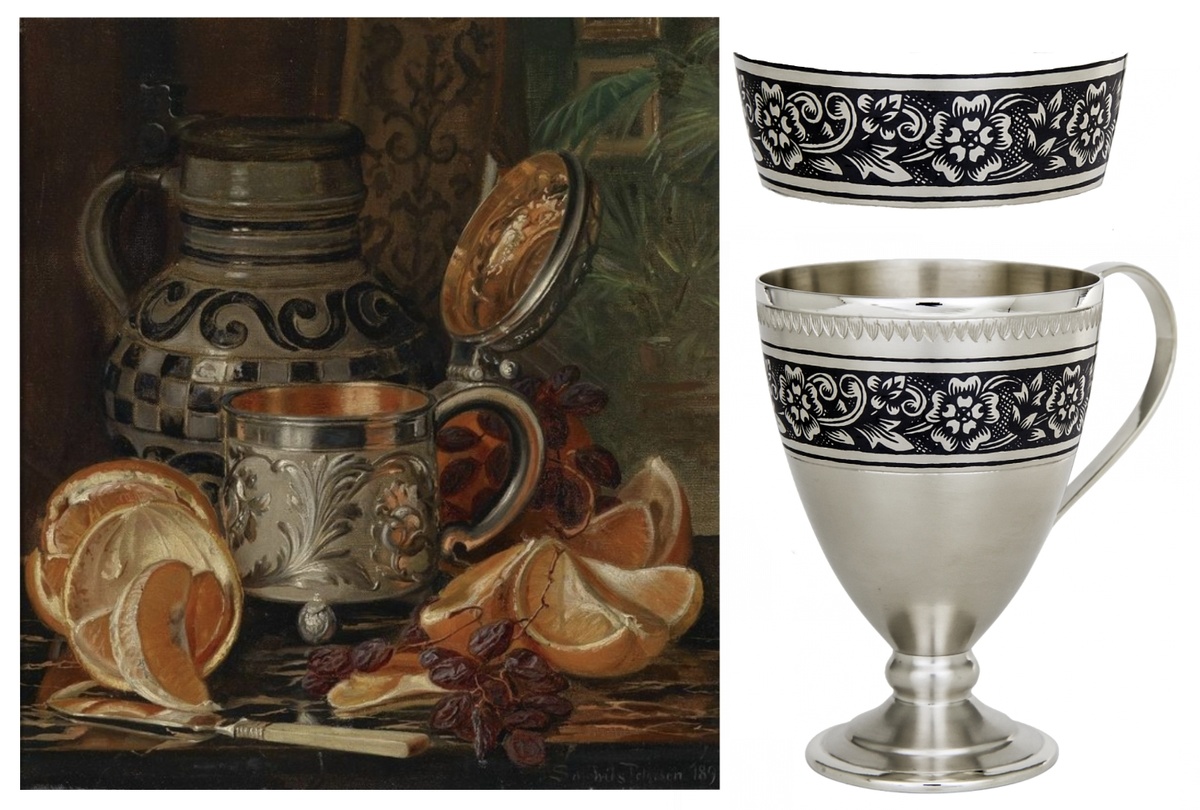 Натюрморт с апельсинами и посудой, Генрих Андреас Софус Петерсен