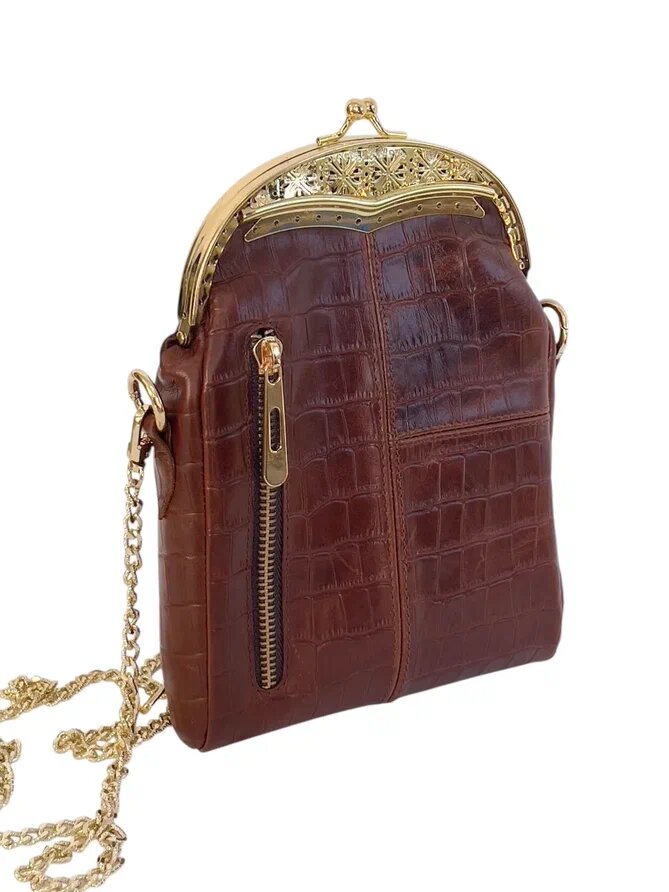 Кожаный футляр для очков и телефона ФФ-13. Ателье Ирины Берзиной.