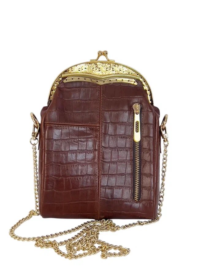 Кожаный футляр для очков и телефона ФФ-13. Ателье Ирины Берзиной.