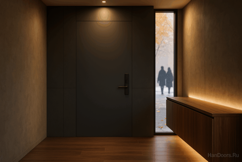    Тихий люкс в прихожей: как сочетать дверь, бетон и теплое дерево без визуального шума Autor