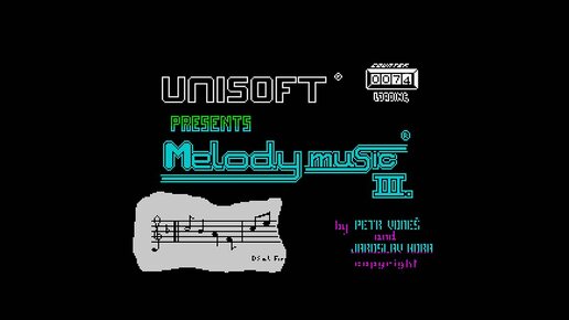 ZX Spectrum demo_ MELODY MUSIC III (1988 Unisoft) | ZX SPECTRUM