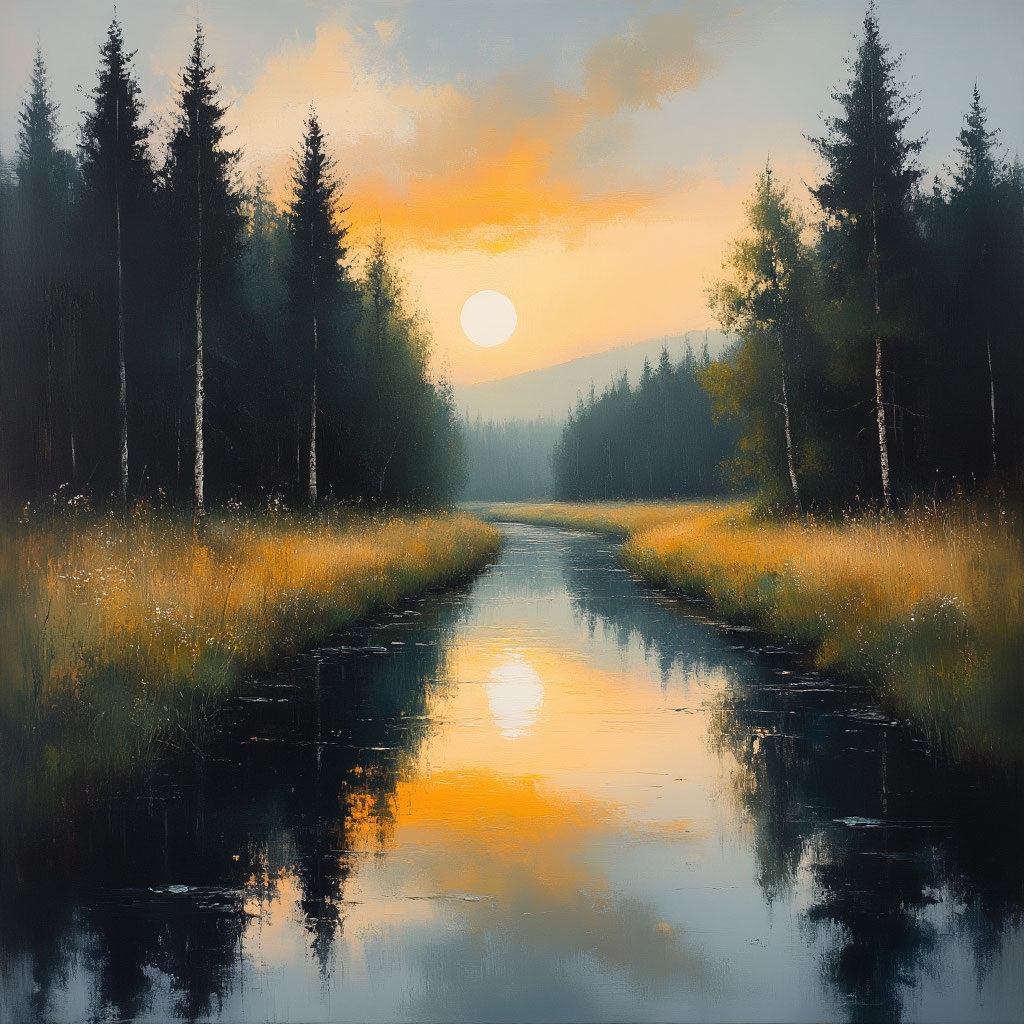 Картина, созданная ИИ, по референсам Сола Флетчера 