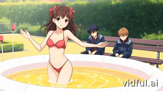 Танцевальное купание в желтой воде.