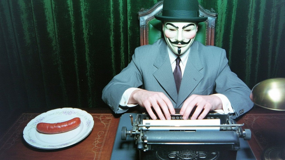 Мистер Никто старательно печатает букву "Ё"