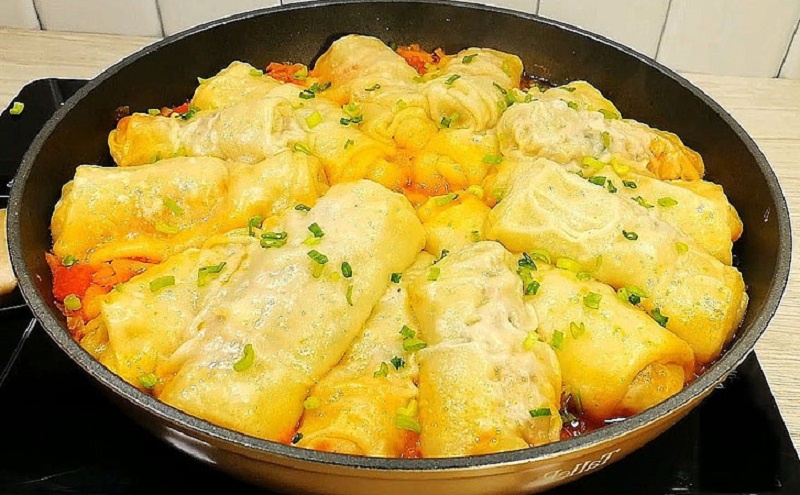 Голубцы без капусты: как приготовить сочные рулетики с фаршем и гречкой в нежном тесте