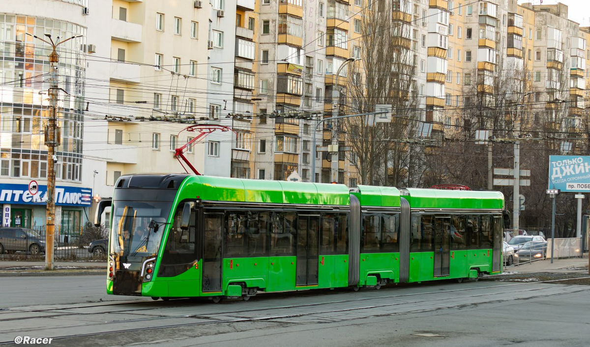 Обкатка первого трамвая от УКВЗ для метротрама в Челябинске. Источник: Night4Racer/Telegram