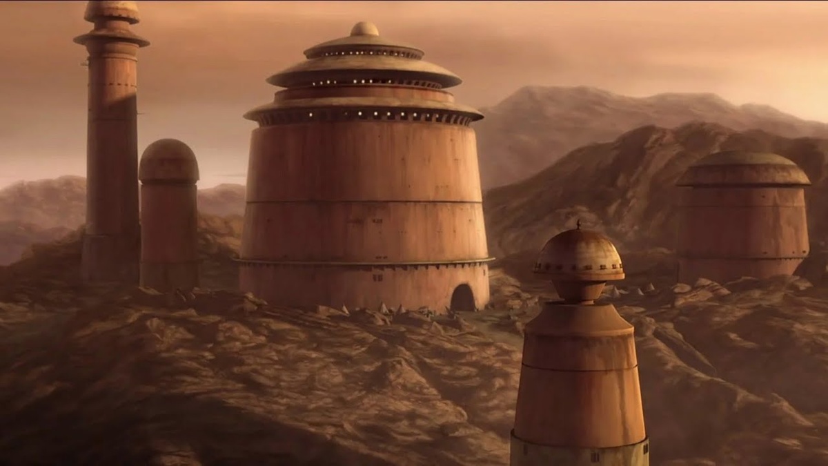 Роскошная резиденция криминального авторитета, демонстрирующая богатство и влияние Хаттов на Внешнем Кольце. Фото: Lucasfilm