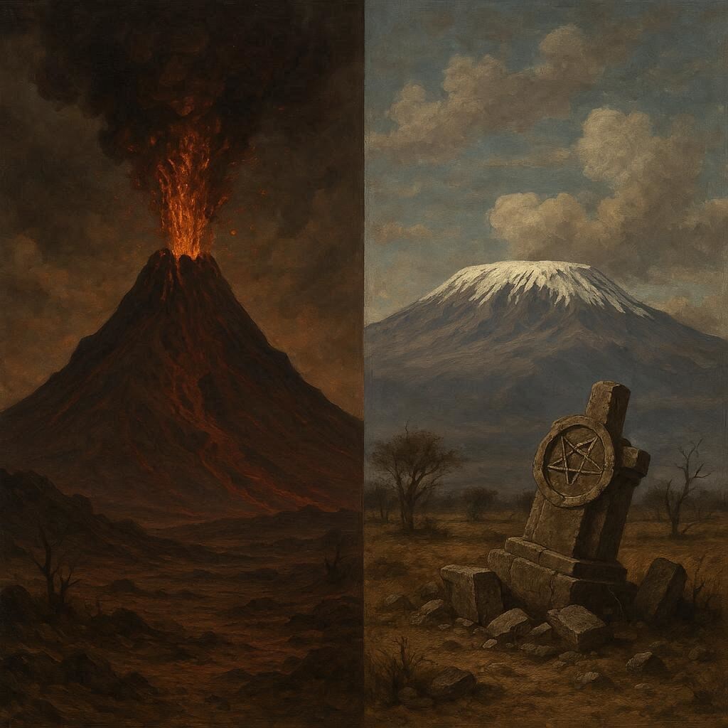 Красная Гора из Морровинд и Килиманджаро как символы оскверненной святыни
