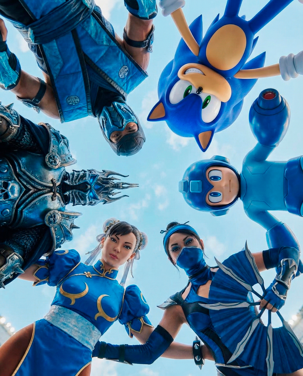 Синие: Саб-Зиро, Соник, Мега Мэн, Китана, Чун-Ли, Артас (Король-Лич)