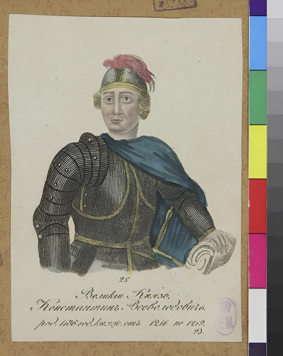 Василий Логинов «Великий князь Константин Всеволодович, гравюра» / Государственный музей изобразительных искусств имени А.С. Пушкина / goskatalog.ru