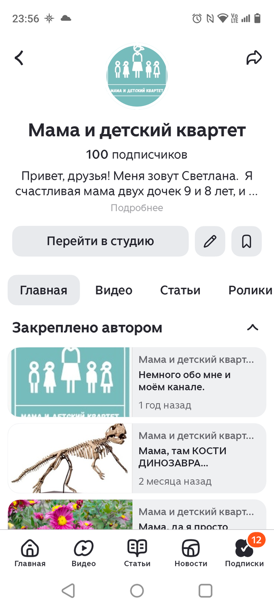 Скриншот автора канала