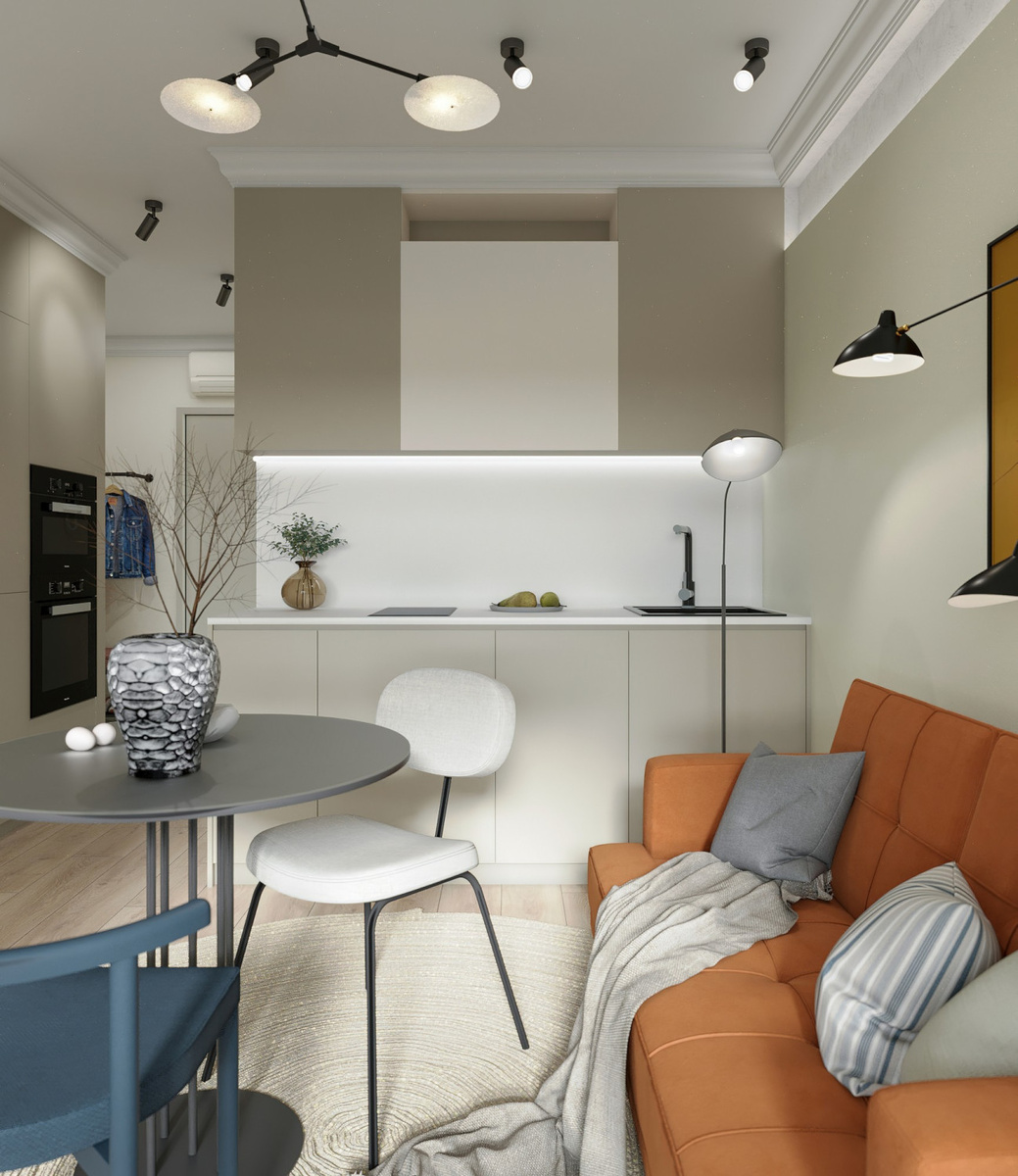 Интерьер квартиры для молодой пары без детей «Мы. Кот. Гитара», дизайнер Сара Михайлова