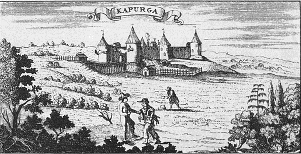 Крепость Копорье. Гравюра Боденера времен царя Михаила Федоровича.