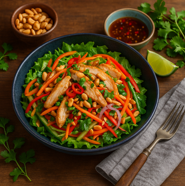 Острый салат с курицей и арахисом рецепты от Дарики