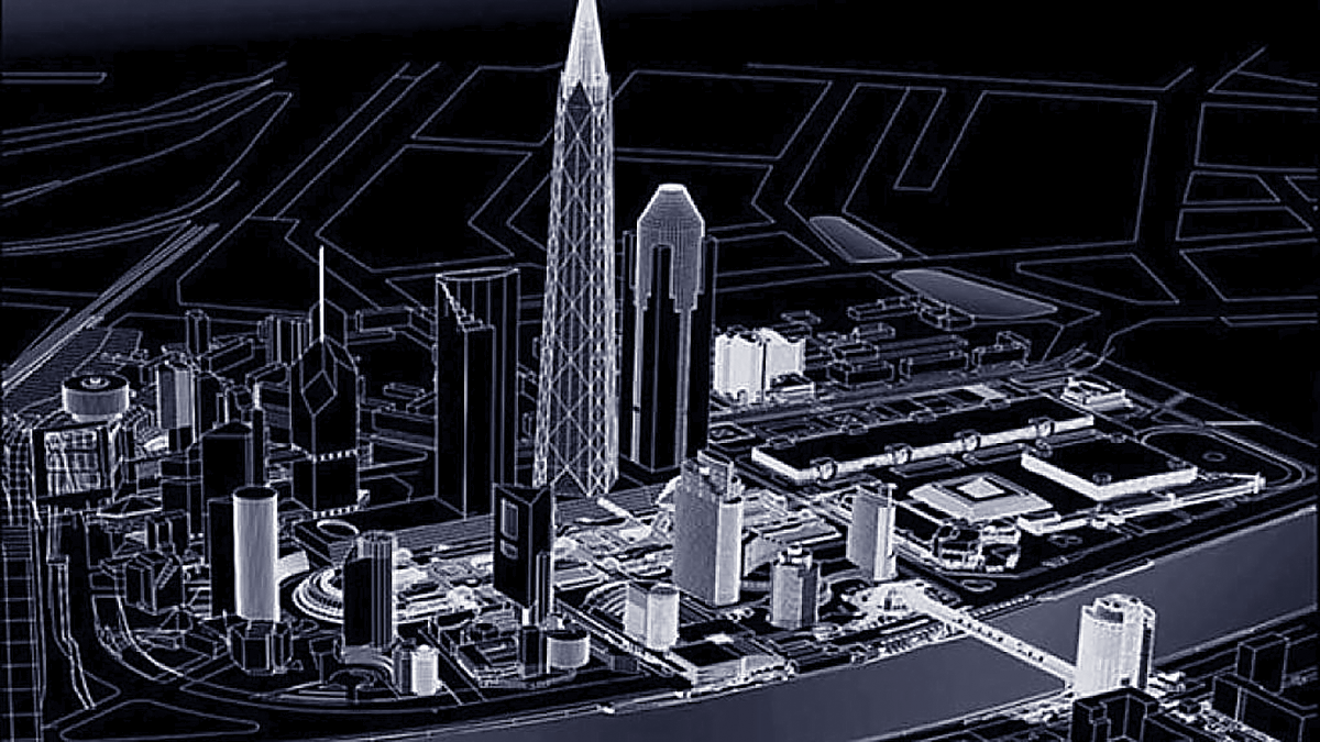 Москва-Сити по проекту Бориса Тхора, графика