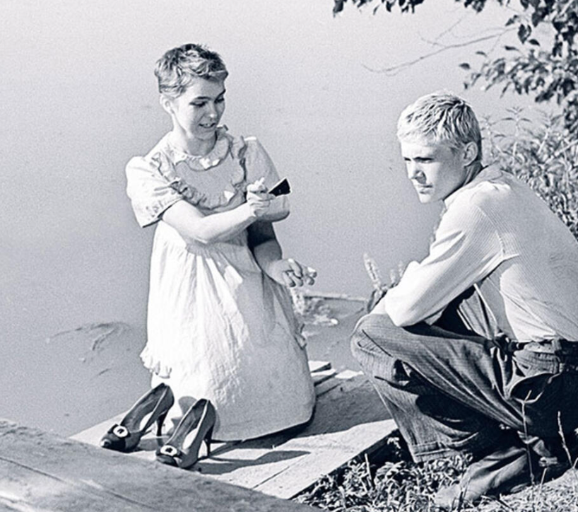 Борис Токарев и Людмила Гладунко на съёмках "Где ты теперь, Максим?"