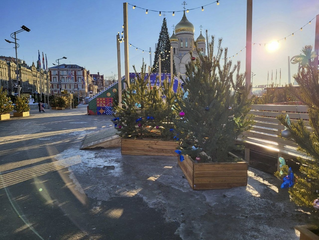 На центральной площади Владивостока развернут сказочный городок.  Фото: Фото: ФедералПресс / Анна Миронова