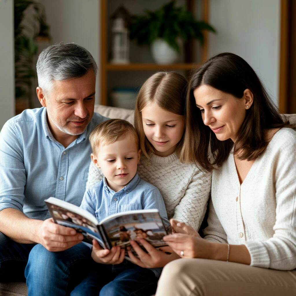 Папа, мама, он, она — счастливая семья ...