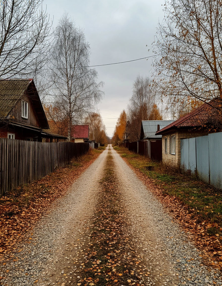 Деревенская улица. Поздняя осень.