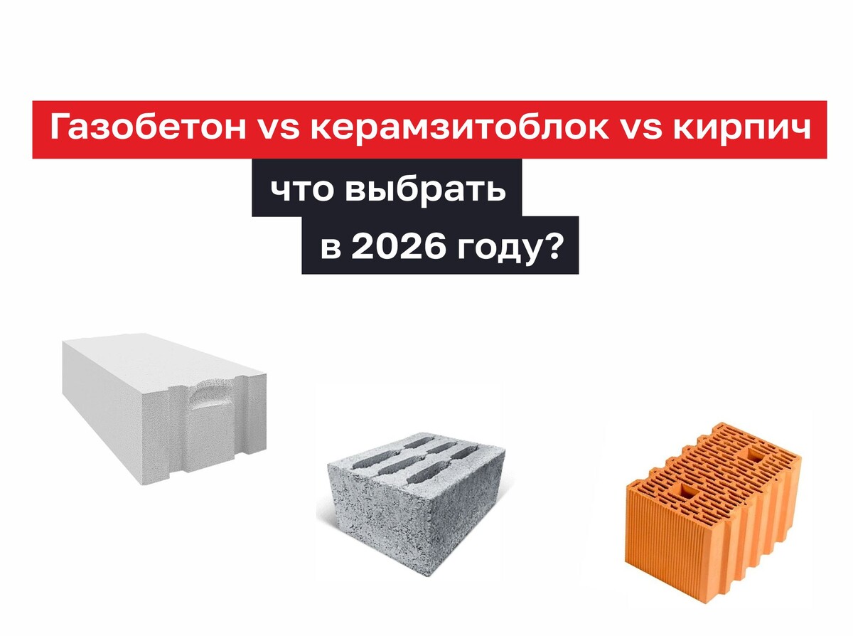 Газобетон vs керамзитоблок vs кирпич: что выбрать для дома в 2026 году?