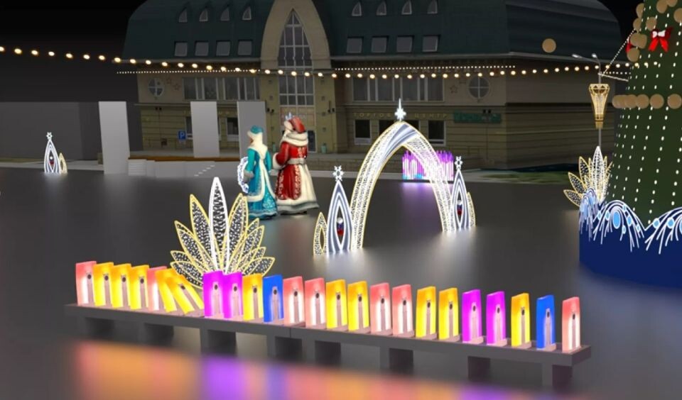    Эскиз элементов украшения на площади Свободы. Источник: Документация на сайте Госзакупок