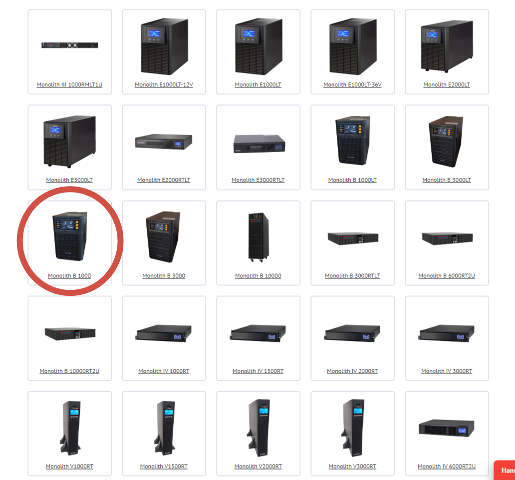 Monolith B 1000 среди собратьев по семейству. Изображение с сайта eltena.com