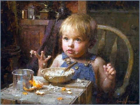 "Самостоятельный малыш" на картине художника