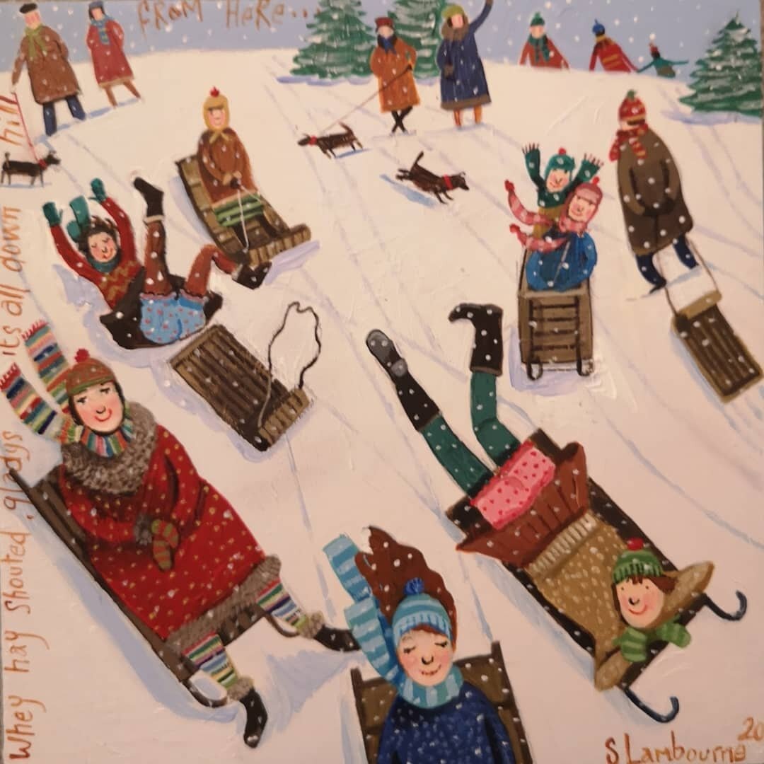 Художница на полотне передала веселые зимние забавы