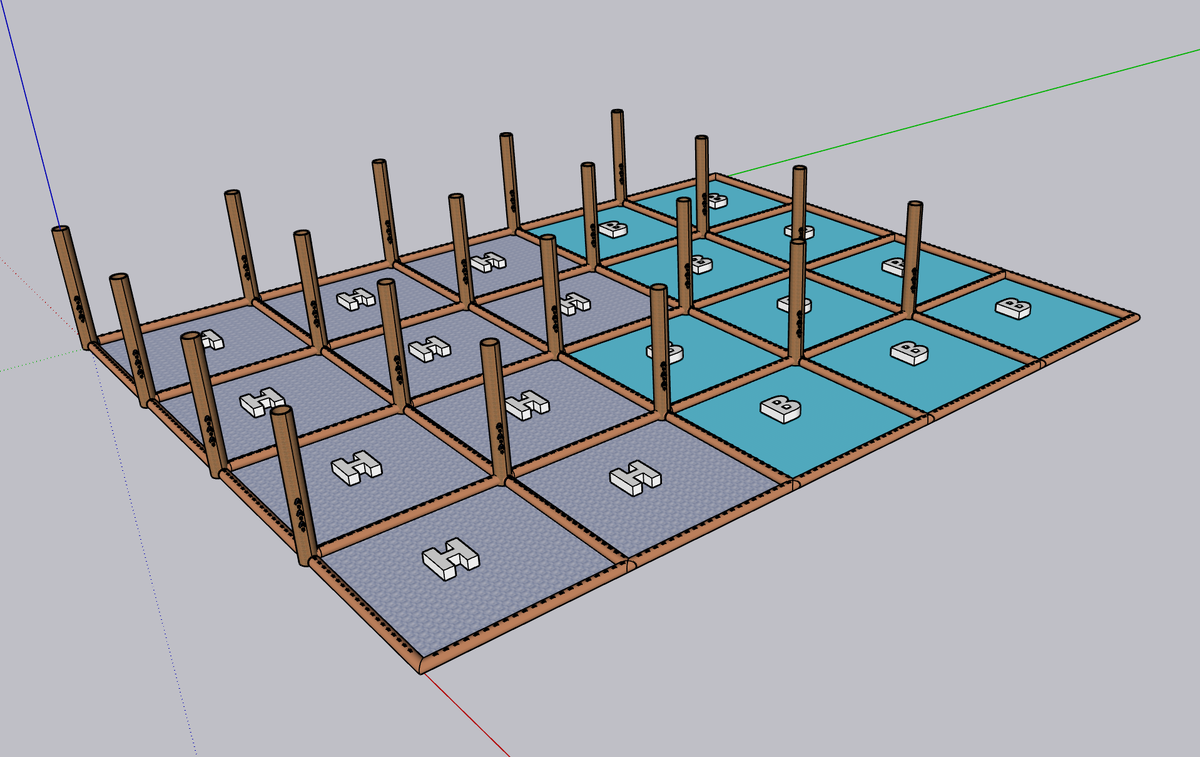 вид сверху на квадраты регулирования давления воздуха.