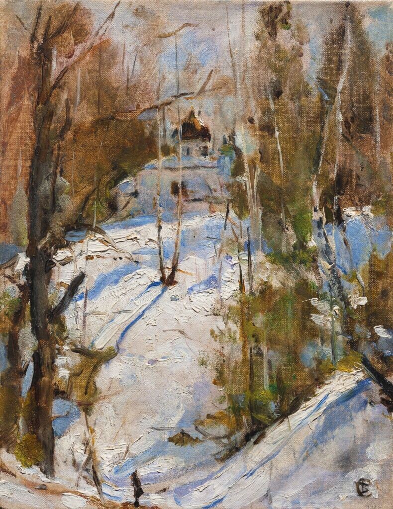 Валентин Серов. Зима в Абрамцеве. Церковь. 1886