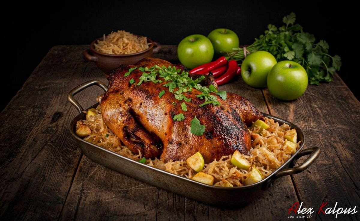 Рецепт утки с яблоками и квашеной капустой по-грузински