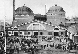 На снимке Доменный двор Баранчинского завода.