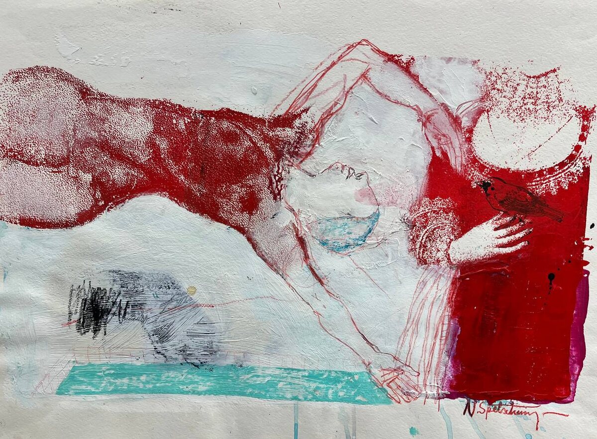 Путь к победе. 42 х 60 см. Бумага, акрил, смешанная техника