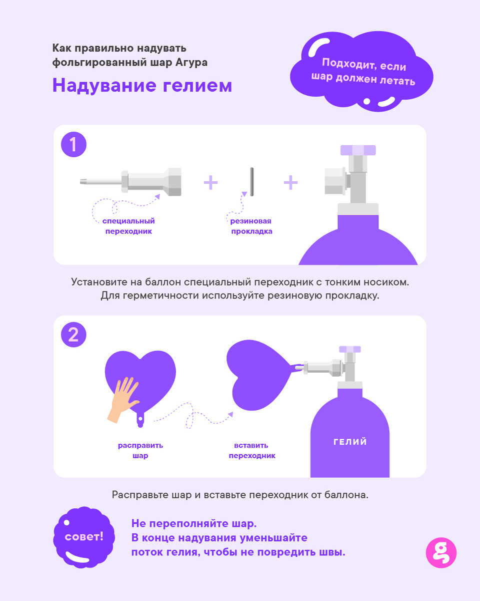 Как правильно надувать шары гелием?
