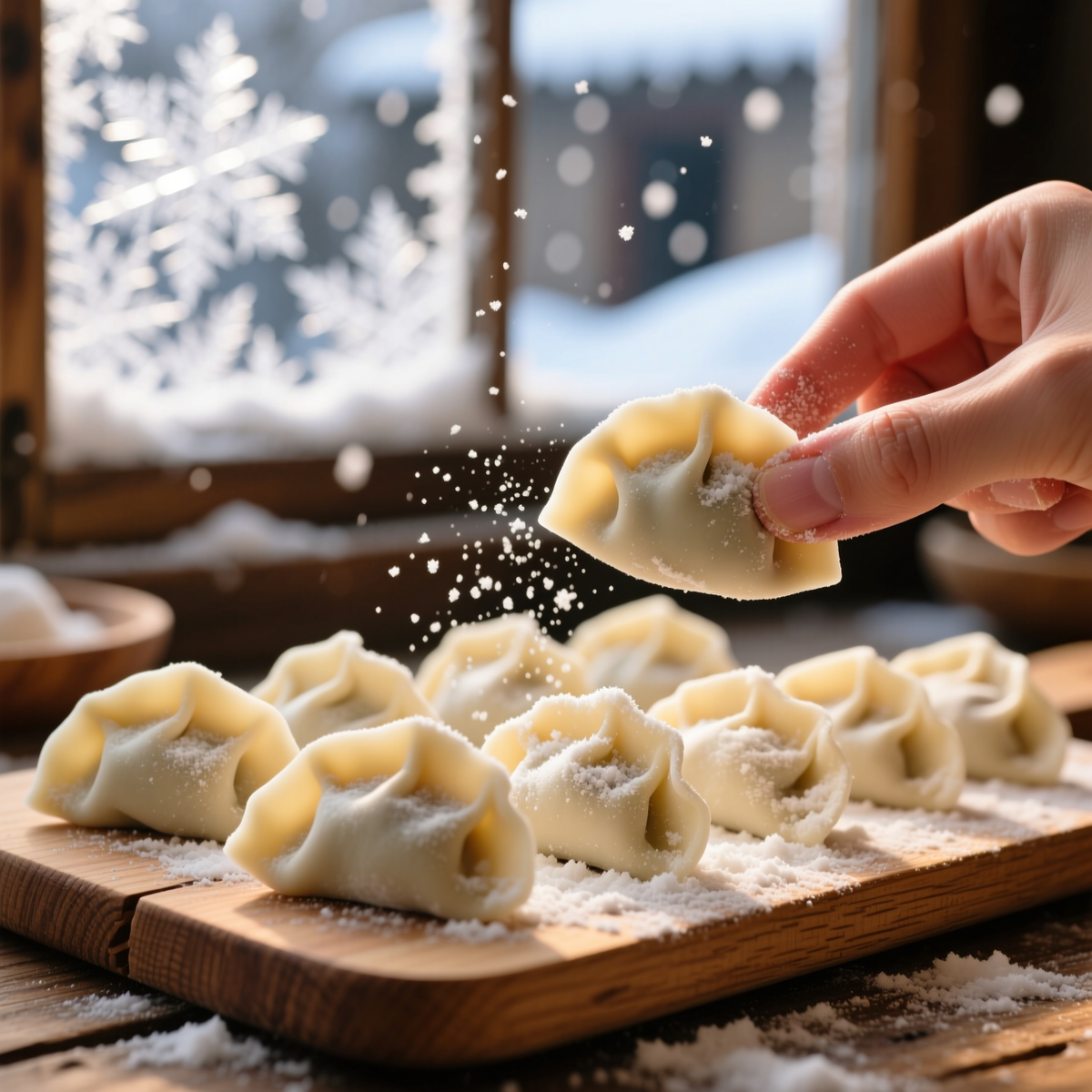 «Сахар вместо муки — не блажь бабушки, а физика: пудра впитывает влагу, но не набухает. Результат? Через три месяца — как с конвейера. Попробуйте — и забудьте про «пельменный ком»»