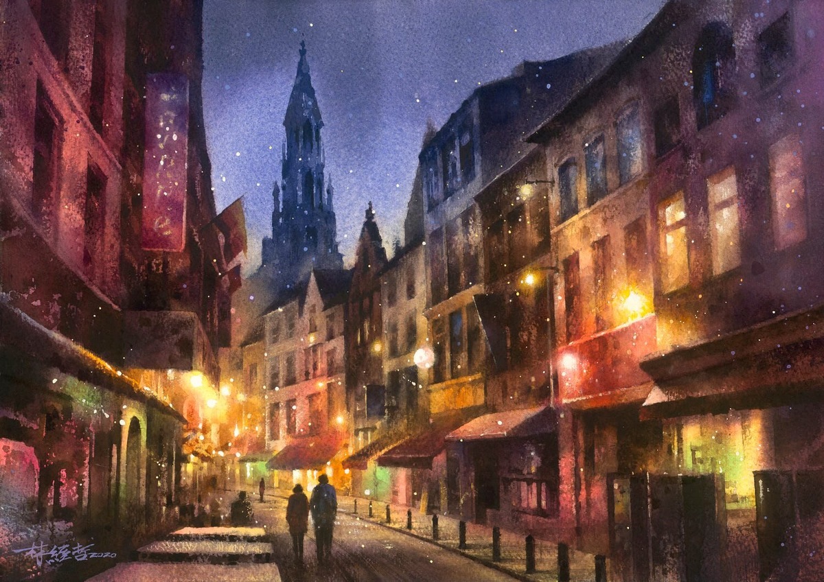 На картинах чувствуется шарм большого города