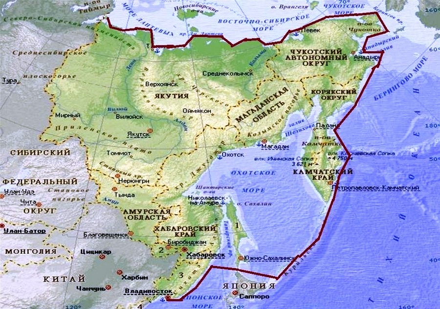 Карта Дальнего Востока