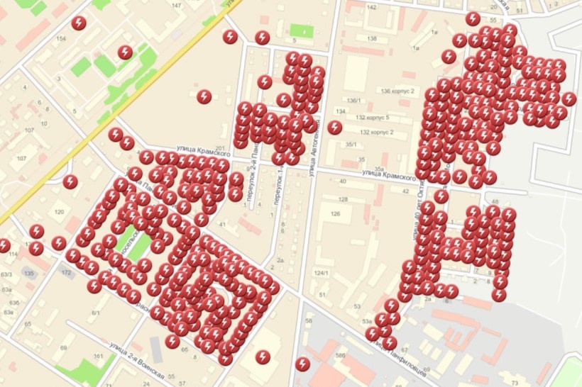    Фото: скрин карты отключений систем жизнеобеспечения