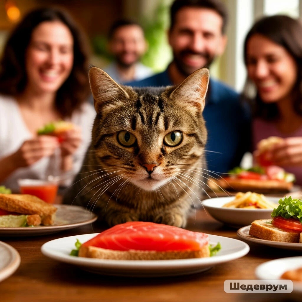 Застолье в семье Ореховых и кот Кекс