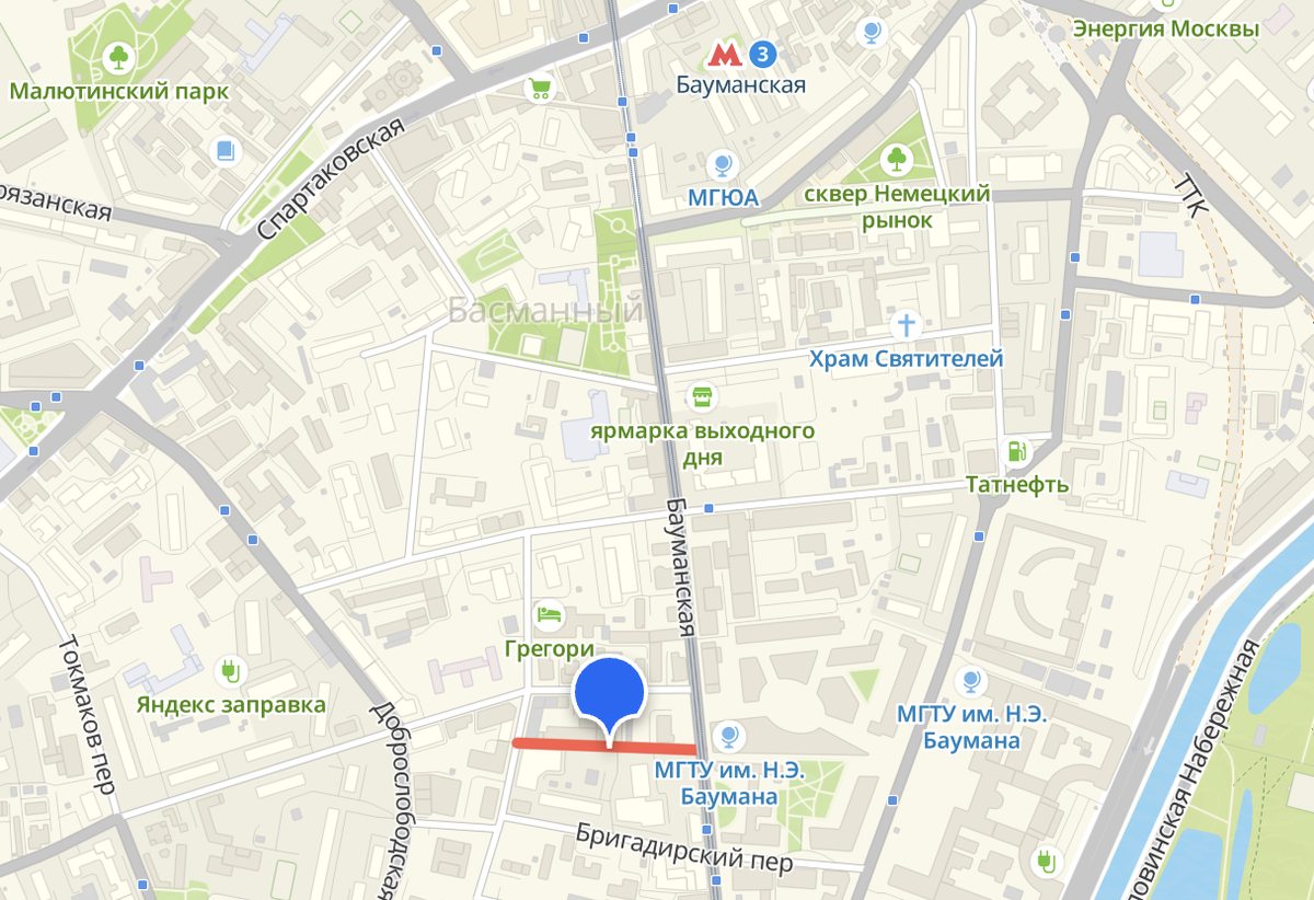 Гарднеровский переулок выделен красной линией на современной карте Москвы. Отсюда: https://2gis.ru