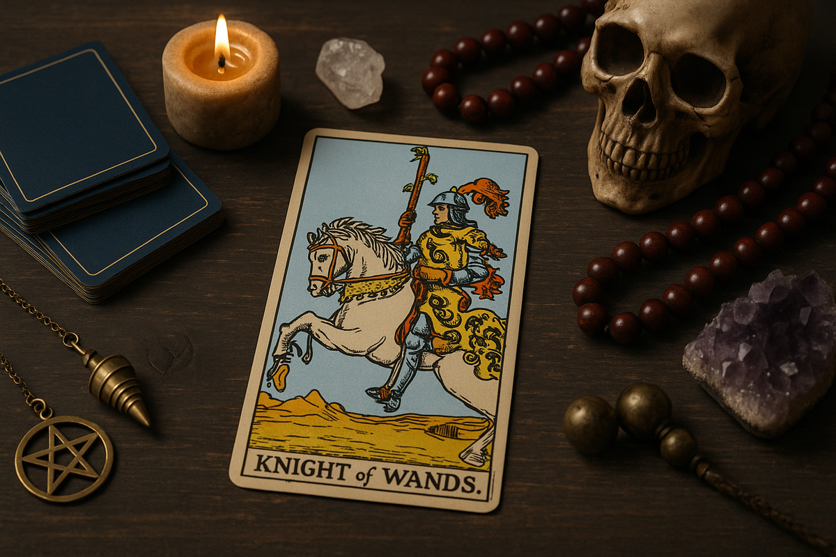 Энергия движения: Рыцарь Жезлов раскрывает замысел гадания через огонь, скорость и намерение.