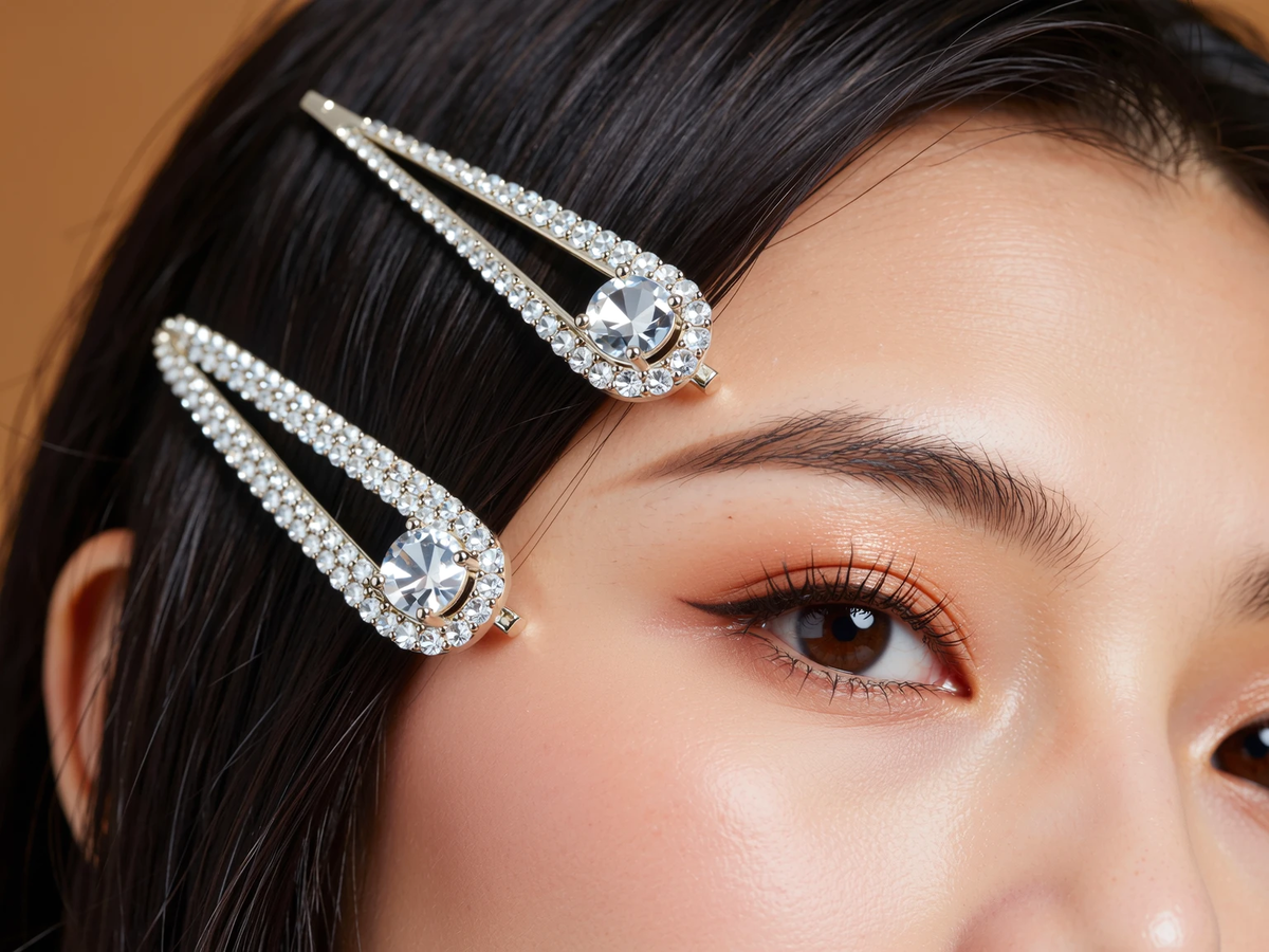 Заколка со стразами или блеском