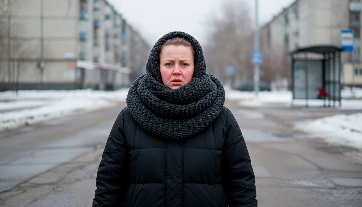 Удушающий прием. Шеи нет, лицо красное и отекшее. Выглядит как медицинский воротник Шанца, а не аксессуар.