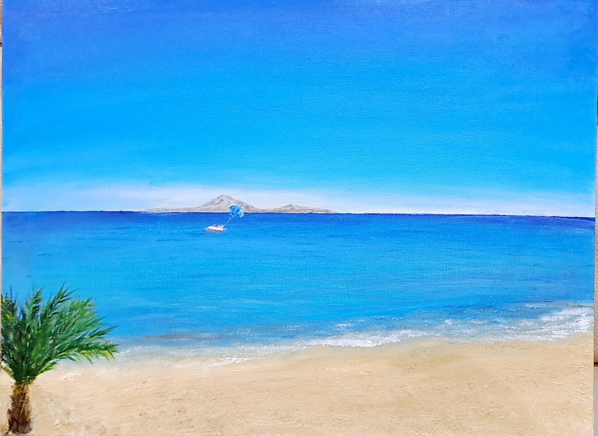 Райский уголок Холст 30×40, акриловые краски 