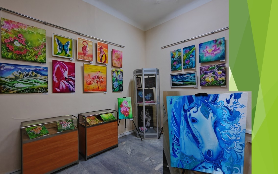 Вторая Межрегиональная выставка батика «Капли на шёлке». Астраханская областная научная библиотека им. Н.К. Крупской. 2025 г.