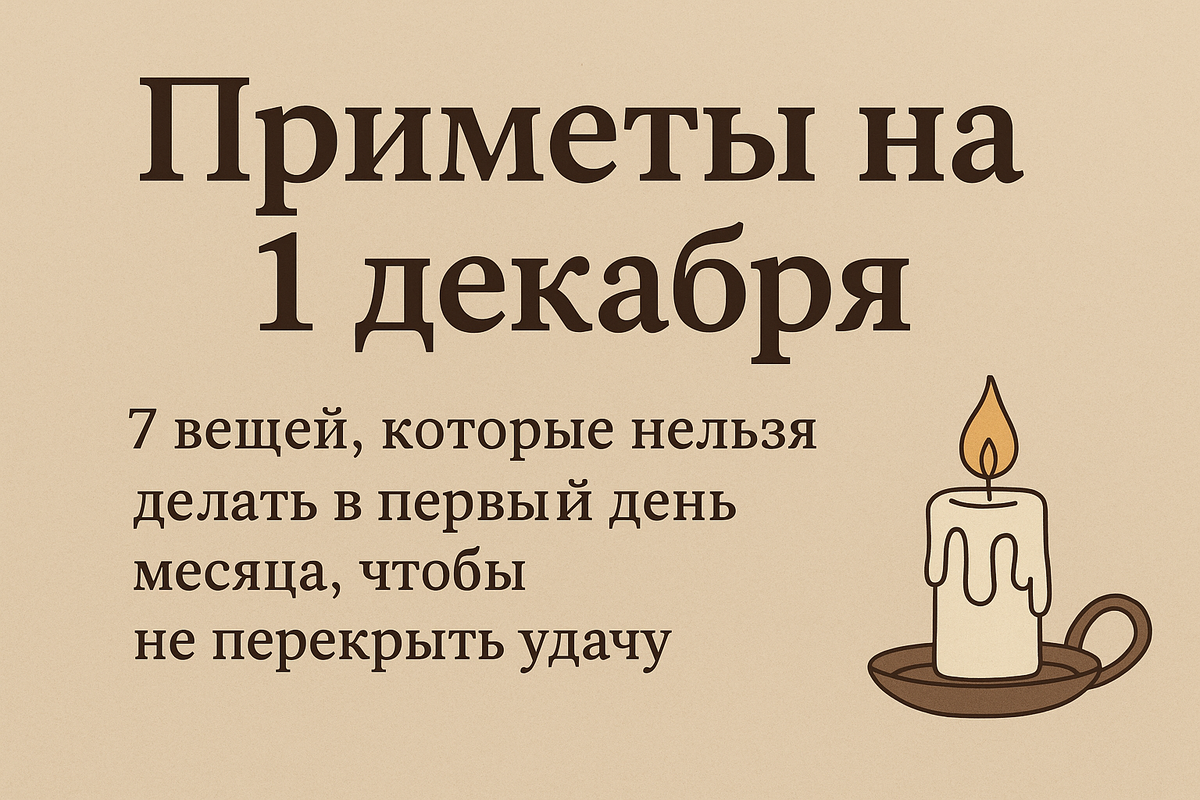 Приметы на 1 декабря