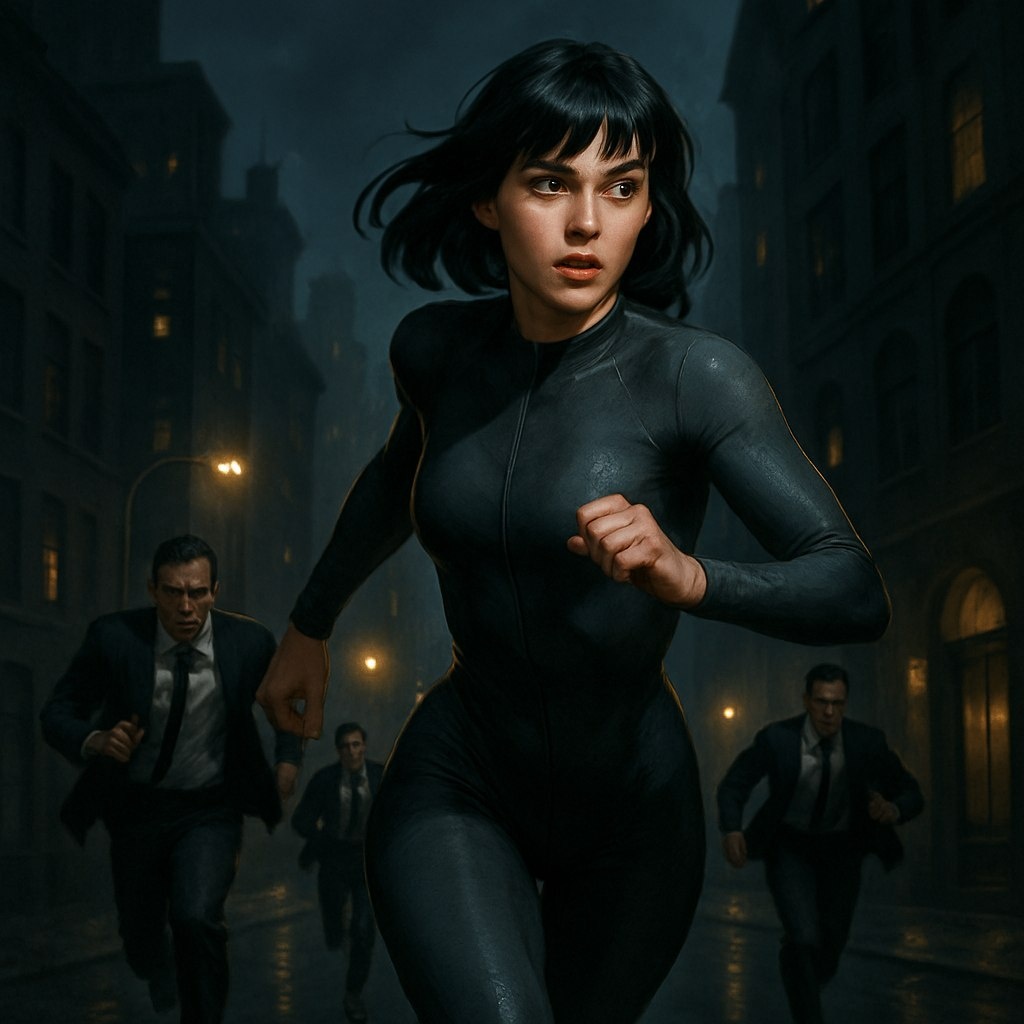 Главная героиня убегает от преследования.