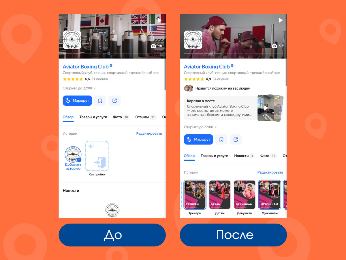 Карточка клиента на Яндекс Картах
